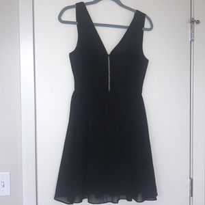Black party dress with V shaped back